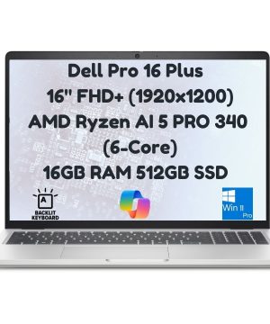 Dell Pro 16 Plus PB16255 Ryzen™ AI 5 PRO 340 512GB SSD 16GB 16" WUXGA (1920x1200) IPS WIN11 Pro Backlit Keyboard GRAY